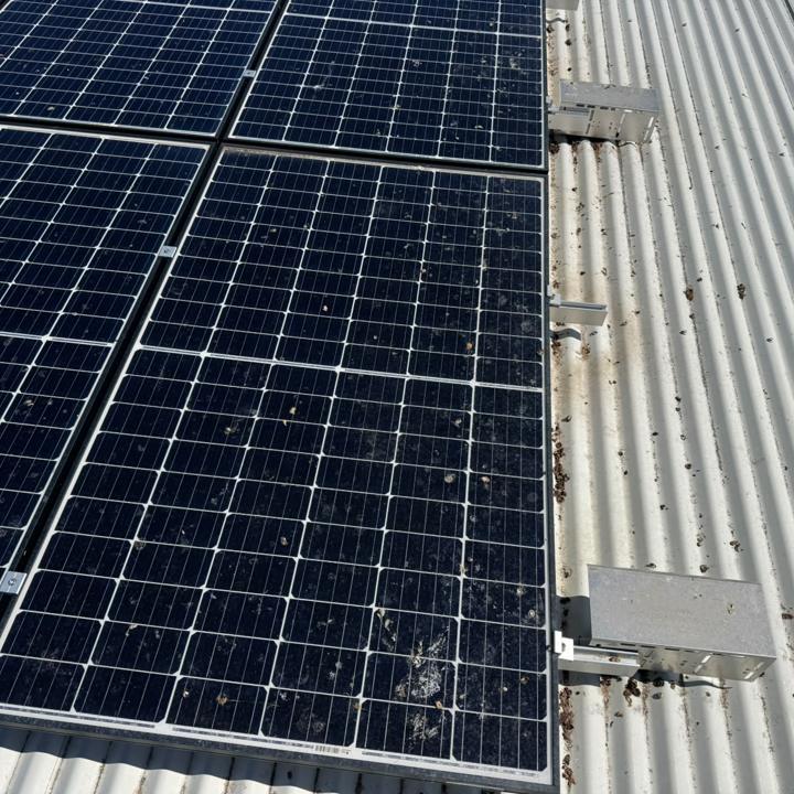 Dust and droppings across a solar array
